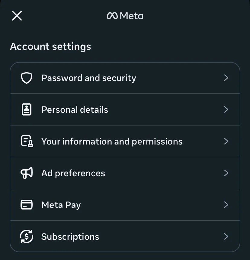Step 2: Tap "Your information and permissions"