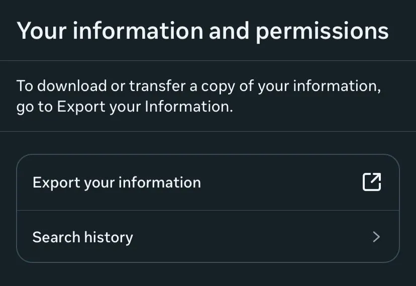 Step 3: Tap "Export your information"
