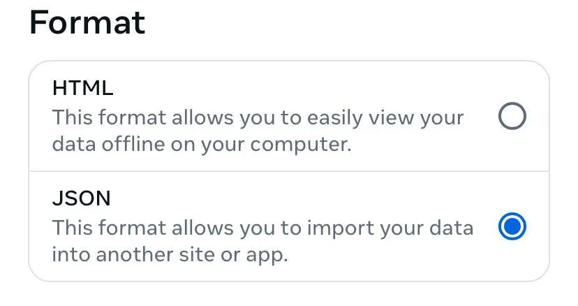 Step 8: Set the Format to JSON