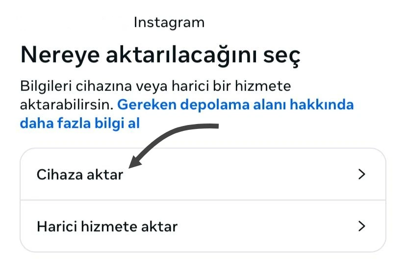 Adım 5: "Cihaza aktar"ı seç