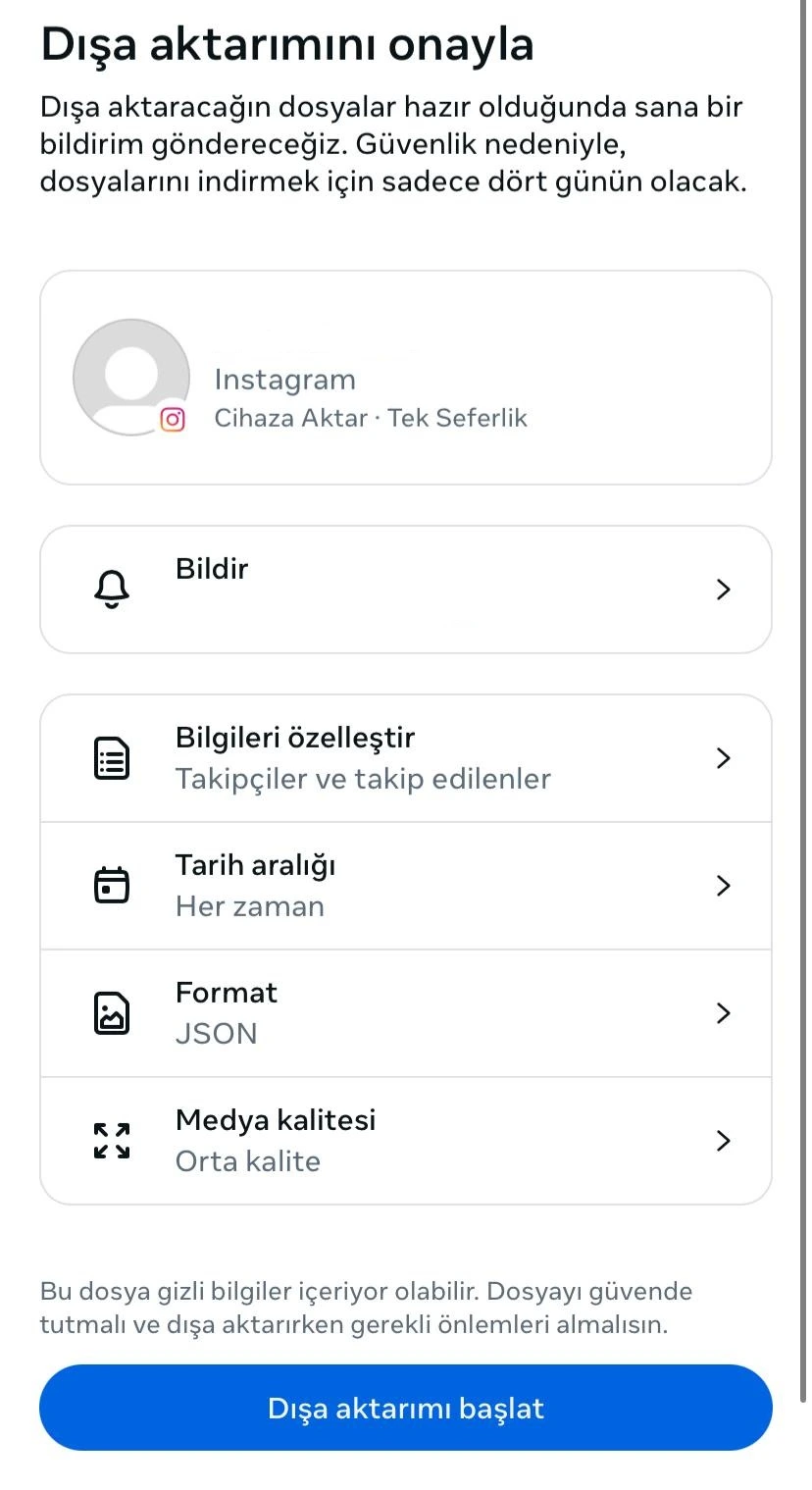 Adım 6: Dışa aktarım seçeneklerini gözden geçir